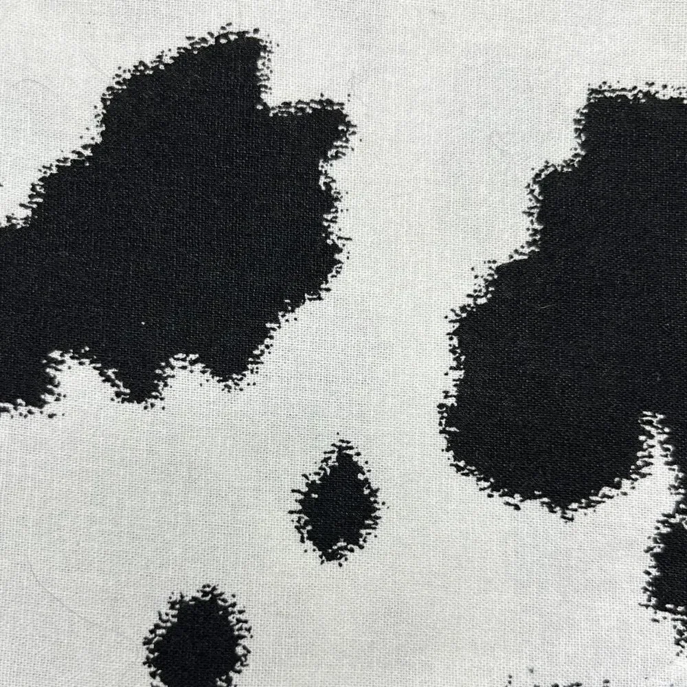 Louadore Feelin' MOO-dy Cow Print Pom Pom Dog Bandana Black & White